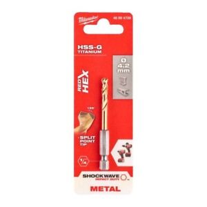 Milwaukee 48894709 4.2x74mm Shockwave HSS-Ground Titanium Metal Drill Bit - MonkeyTools