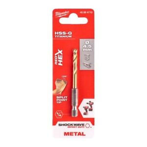 Milwaukee 48894710 4.5x76mm Shockwave HSS-Ground Titanium Metal Drill Bit - MonkeyTools