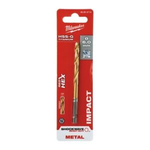 Milwaukee 48894714 6.0x105mmmm Shockwave HSS-Ground Titanium Metal Drill Bit - MonkeyTools