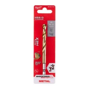 Milwaukee 48894719 8.0x111mm Shockwave HSS-Ground Titanium Metal Drill Bit - MonkeyTools