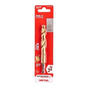 MILWAUKEE 48894725 11MM X 125MM SHOCKWAVE RED HEX HSS-G TITANIUM DRILL BIT - MonkeyTools