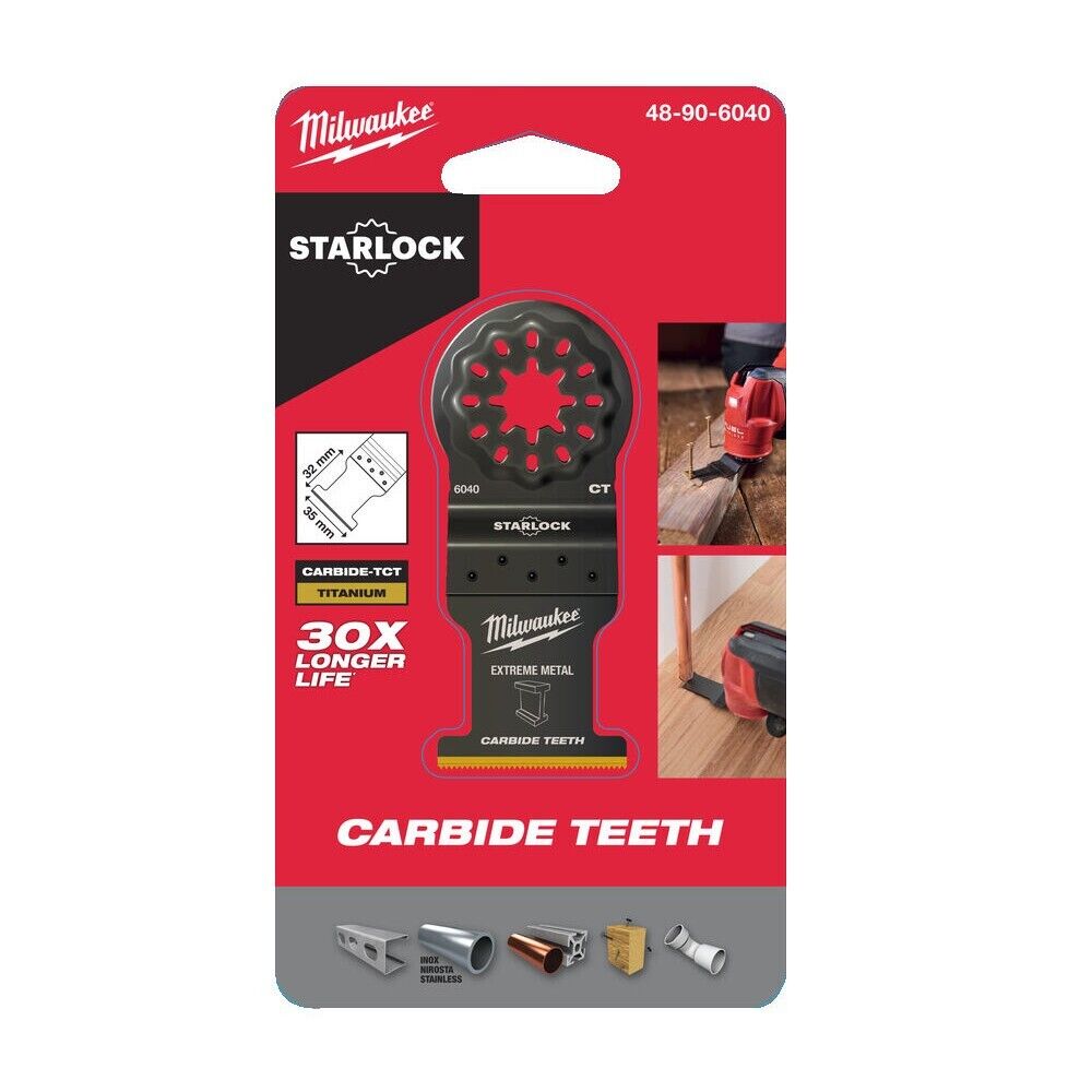 Milwaukee 48906040 35 x 32mm Starlock Carbide Multi Tool Blade - MonkeyTools