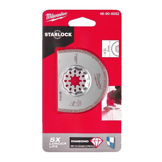 Milwaukee 48906052 75x25x1.2mm Starlock Grout Removal Multi Tool Blade - MonkeyTools