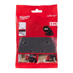 Milwaukee 48906071 93x93mm 60G Multi Tool Sanding Paper 6pk - MonkeyTools