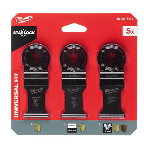 MILWAUKEE 48906114 MULTI TOOL WOOD BLADE ACCESSORY SET X5 PCS - MonkeyTools