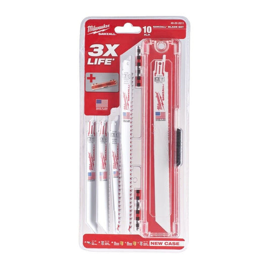 Milwaukee 49222211 10 Piece Thin Kerf Sawzall Blade Set - MonkeyTools
