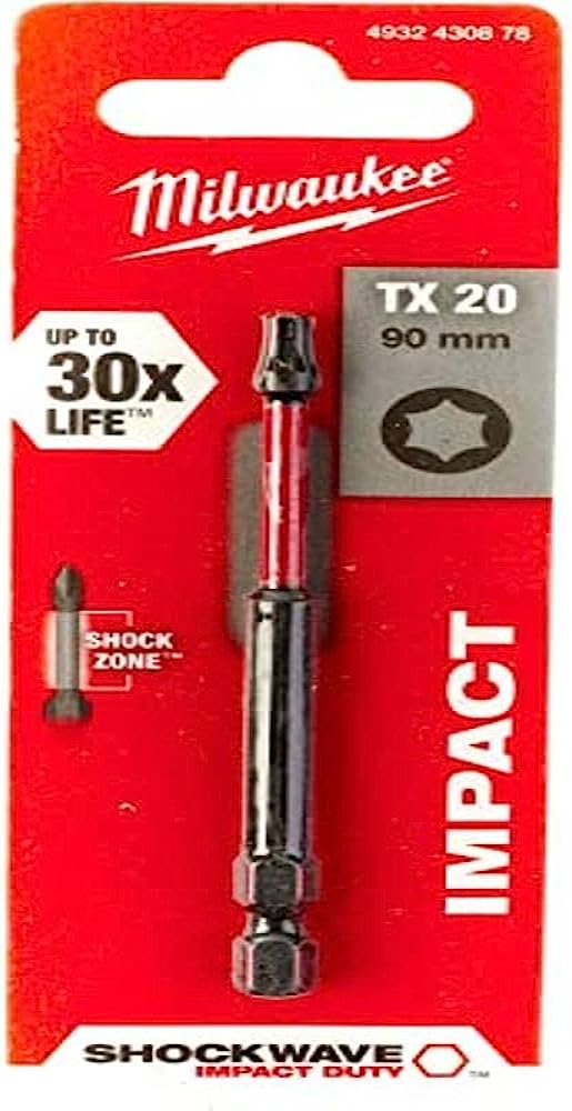 Milwaukee 4932 4308 78 Impact Shockwave Screwdriver Bits TX20 90mm - MonkeyTools