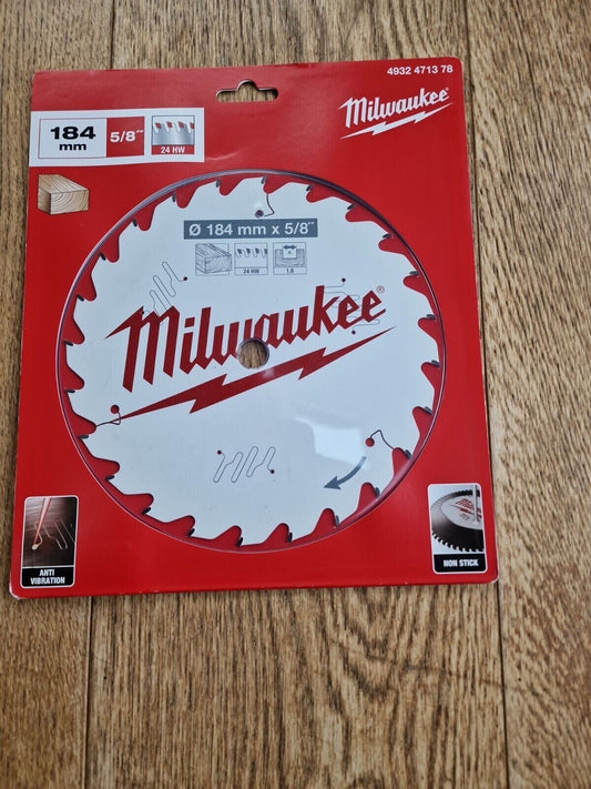 Milwaukee 4932 4713 78 184 x 15.87mm  5/8" 24t Anti vibration Circular Saw Blade - MonkeyTools