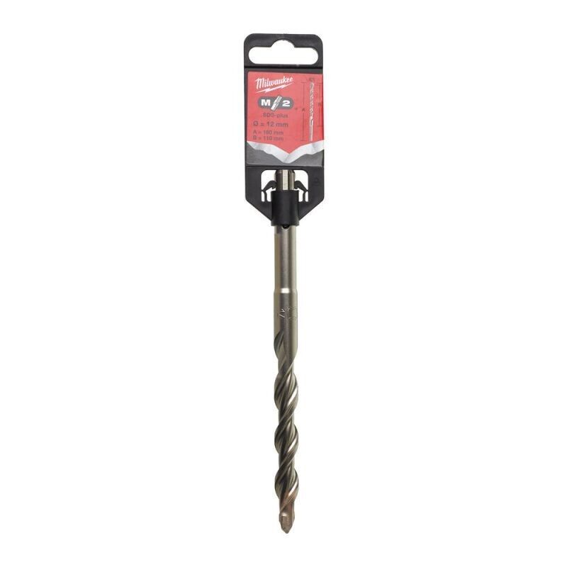 Milwaukee 4932307075 12mm x 160mm M2 2-Cut SDS+ Drill Bit - MonkeyTools
