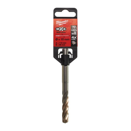 Milwaukee 4932352025 SDS + Plus MX4 Drill Bit 10mm x 115mm - MonkeyTools