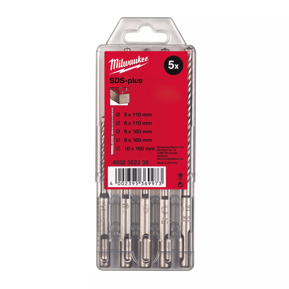 MILWAUKEE 4932352338 M2 SDS+ DRILL BIT SET X5 PCS - MonkeyTools