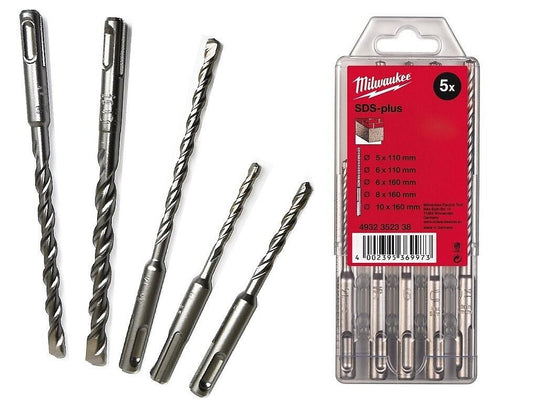 Milwaukee 4932352338 SDS Plus Masonry Drill Bits (Pack Of 5) 493235233 - MonkeyTools