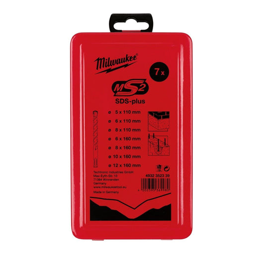 Milwaukee 4932352339 M2 SDS+ Drill Bit 7pc Set - MonkeyTools