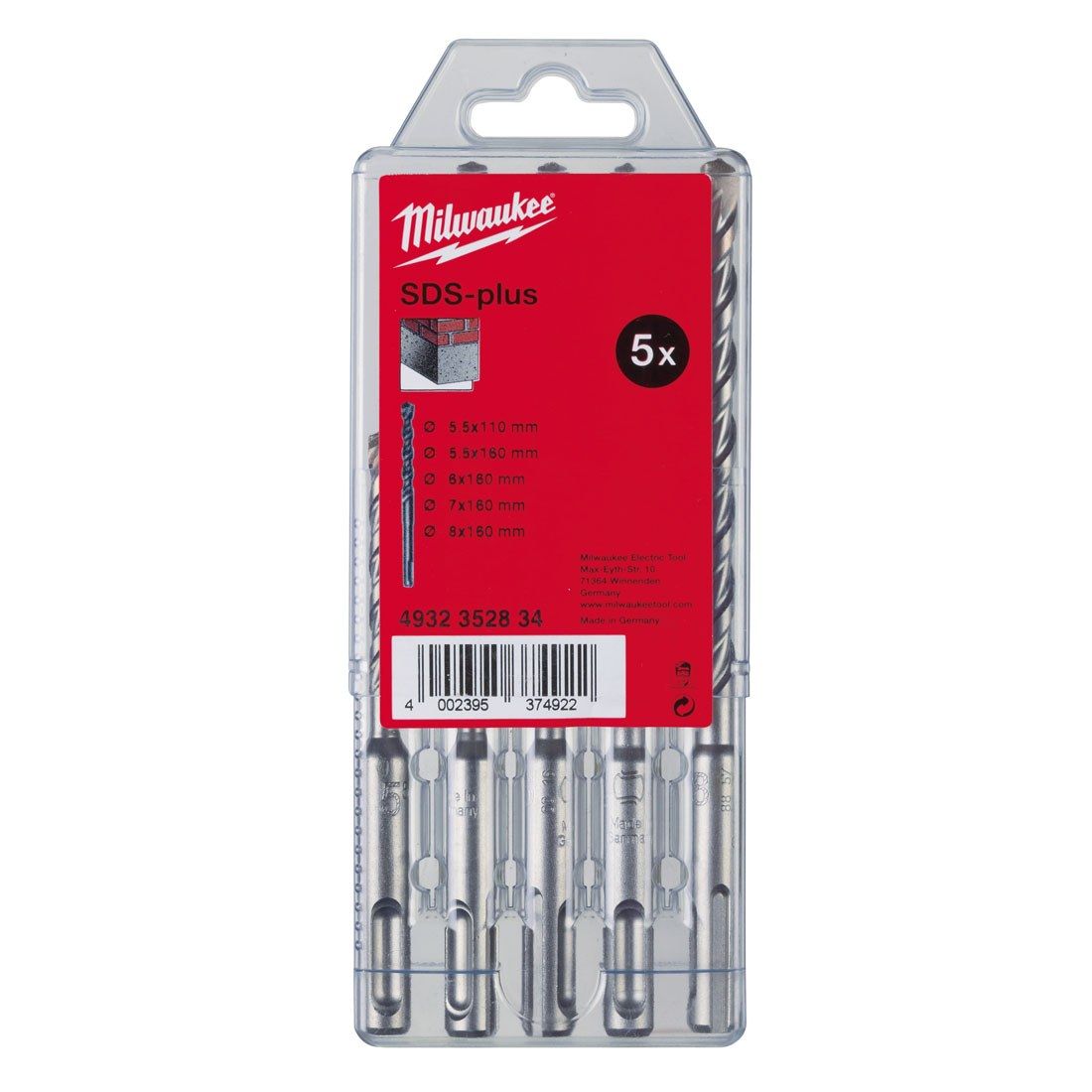 MILWAUKEE 4932352834 M2 SDS+ DRILL BIT SET X5 PCS - MonkeyTools