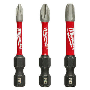 Milwaukee 4932430851  Shockwave Impact Duty Screwdriving Bits PH1, PH2 & PH3 - MonkeyTools