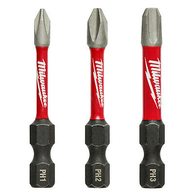 Milwaukee 4932430851  Shockwave Impact Duty Screwdriving Bits PH1, PH2 & PH3 - MonkeyTools