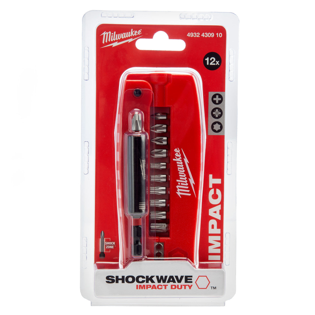 Milwaukee 4932430910 12 Pc Shockwave Impact Duty Drive Guide Screwdriver Bit Set - MonkeyTools