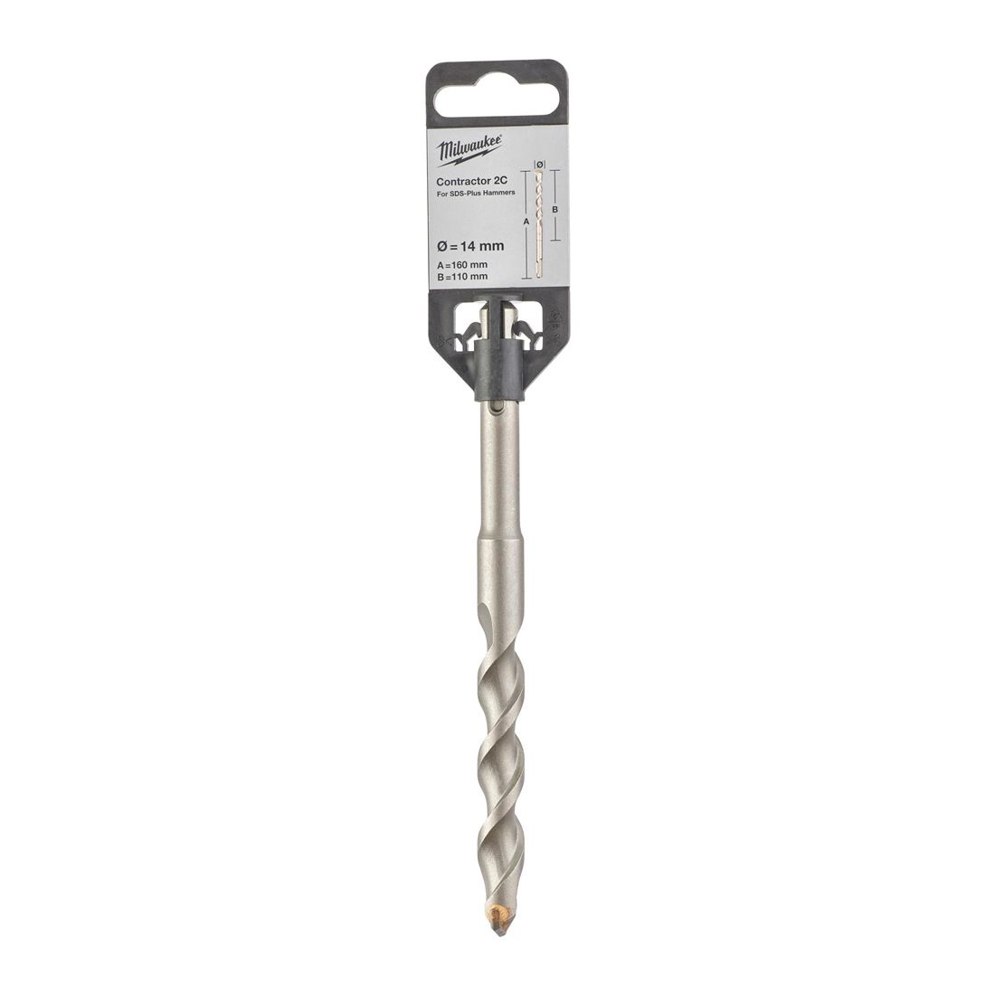 MILWAUKEE 4932471239 SDS+ CONTRACTOR 2C 14MM X 160MM DRILL BIT - MonkeyTools