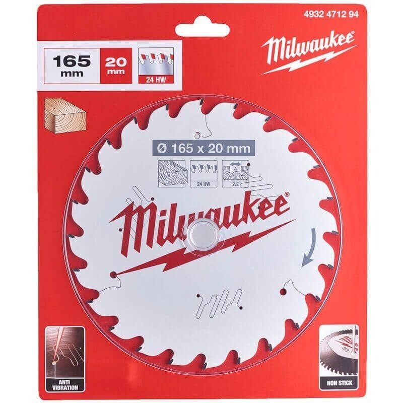 Milwaukee 4932471294 165x20mm 24t Circular Saw Blade - MonkeyTools