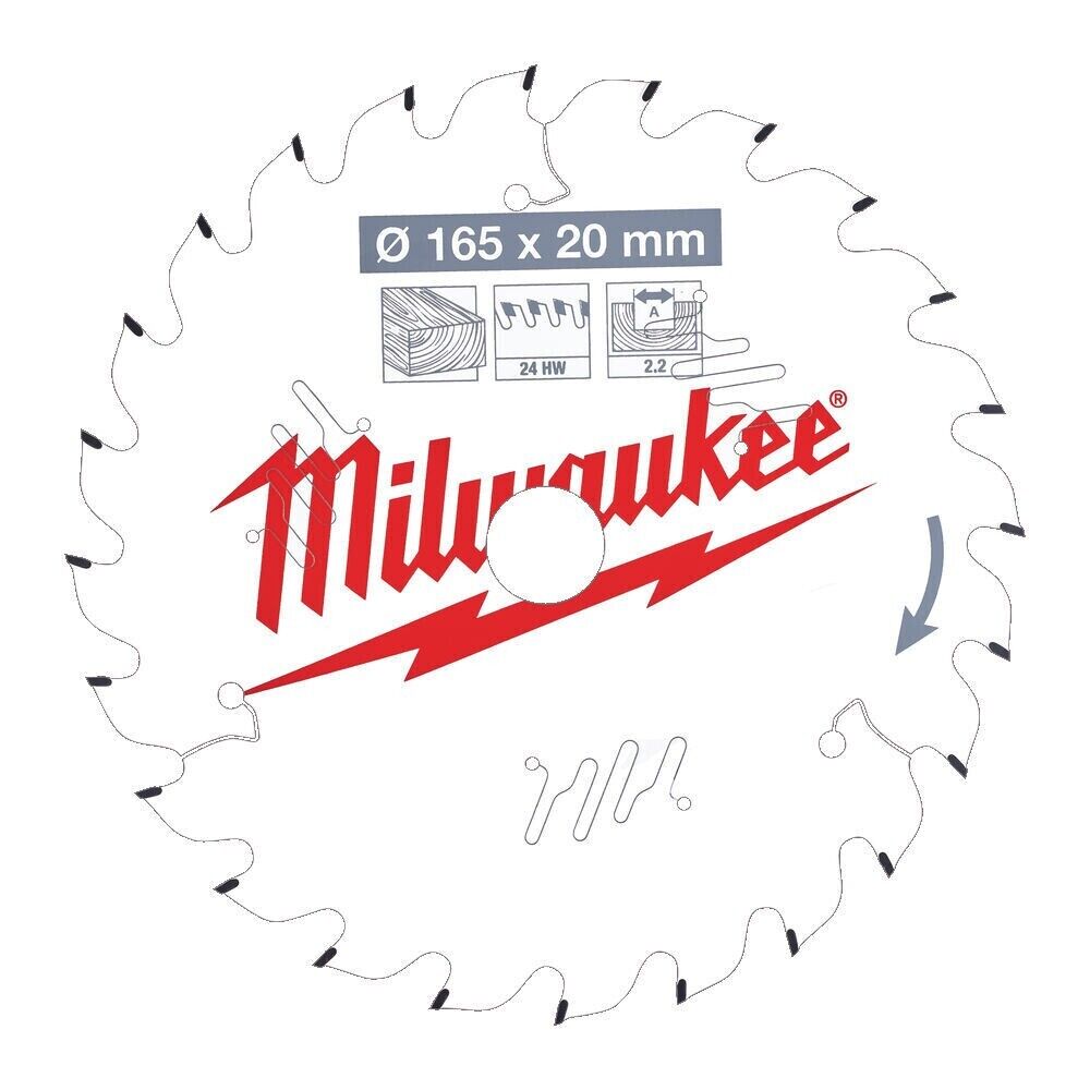 Milwaukee 4932471294 165x20mm 24t Circular Saw Blade - MonkeyTools