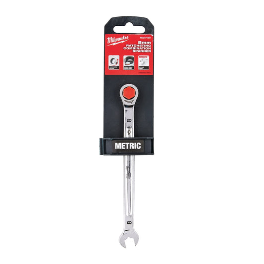 Milwaukee 4932471501 Maxbite Ratcheting Combination Spanner 8mm - MonkeyTools