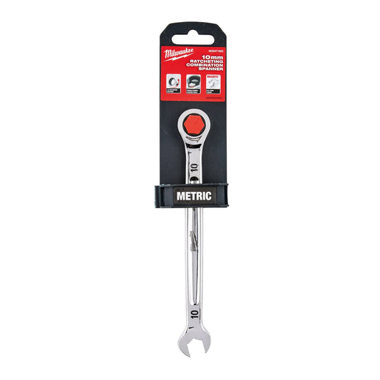 Milwaukee 4932471503 Maxbite 10mm Ratcheting Combination Spanner - MonkeyTools