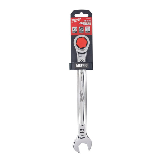 Milwaukee 4932471511 Maxbite 18mm Ratcheting Combination Spanner - MonkeyTools