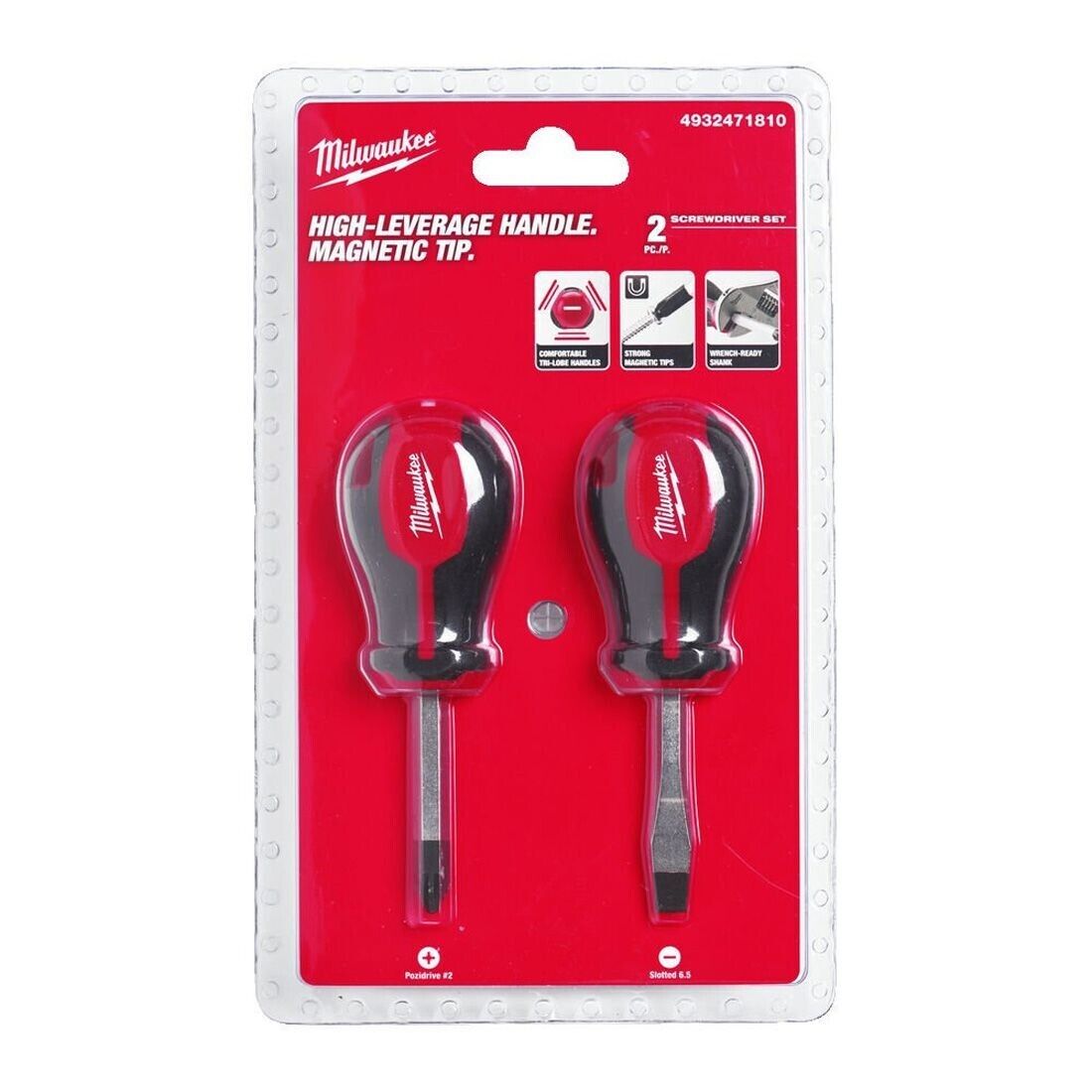 MILWAUKEE 4932471810 TRI-LOBE STUBBY SCREWDRIVER SET 2 PIECE - MonkeyTools