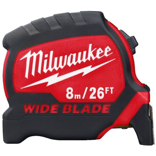 Milwaukee 4932471818 Premium Wide Blade 8m/26ft Tape Measure Hand Tool - MonkeyTools