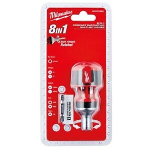Milwaukee 4932471868 8 in 1 Compact Ratcheting Multi bit Screwdriver Ratchet - MonkeyTools