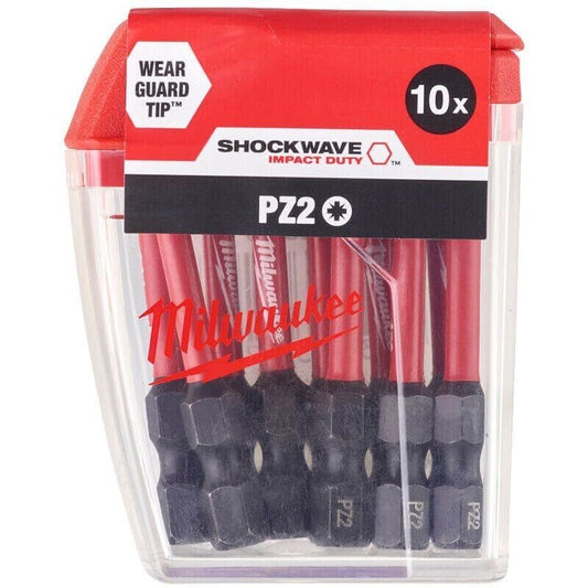 Milwaukee 4932472050 SHOCKWAVE Impact Duty Screwdriver Bit CD PZ2 50mm 10pk - MonkeyTools