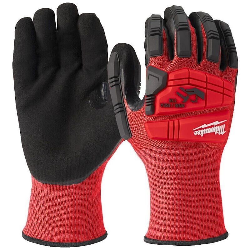 Milwaukee 4932478127 Work Gloves Impact Resistant Cat 3 Reinforced Back 8/M - MonkeyTools