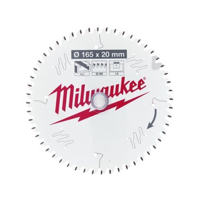 Milwaukee 4932479087 165 x 20 Circular Saw Wood Blade with Anti-Friction Coating - MonkeyTools