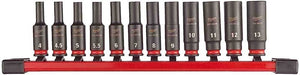 Milwaukee 4932480453 12pc 1/4in Impact Duty Socket Rail Set Non-Slip Hex - MonkeyTools
