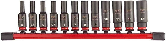 Milwaukee 4932480453 12pc 1/4in Impact Duty Socket Rail Set Non-Slip Hex - MonkeyTools