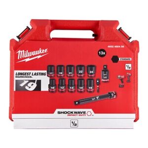 Milwaukee 4932480456 13 Piece Shockwave 1/2" Driver Impact Socket Set - MonkeyTools
