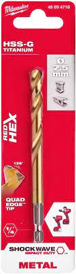Milwaukee 7.5mm Red HEX Shockwave Impact Duty Metal HSS Titanium Bits 48894718 - MonkeyTools