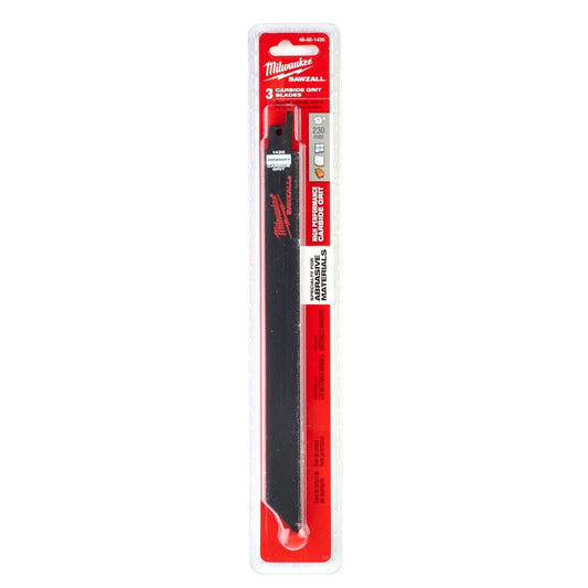 Milwaukee Carbide Grit Recip Blade - Cast Iron / Metal Pipes 48001430 230mm pk3 - MonkeyTools