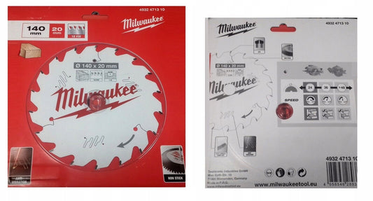 MILWAUKEE CIRCULAR SAW BLADE 140MM X 20 X 18TH - 4932471310 - MonkeyTools