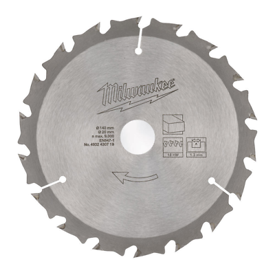 MILWAUKEE CIRCULAR SAW BLADE 140MM X 20 X 18TH - 4932471310 - MonkeyTools