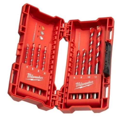 MILWAUKEE CONCRETE DRILL BIT SET WITH TUNGSTEN CARBIDE TIPS X8 PCS 4932471192 - MonkeyTools