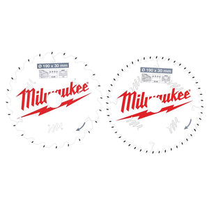 MILWAUKEE CSB 190MM X 30MM CIRCULAR SAW BLADES FOR HAND HELD CIRCULAR SAWS TWIN PACK (X2 PCS) 4932479574 - MonkeyTools