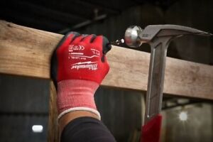 MILWAUKEE CUT LEVEL 1 DIPPED GLOVES XL LARGE - MILWAUKEE WORK GLOVES 4932471418 - MonkeyTools
