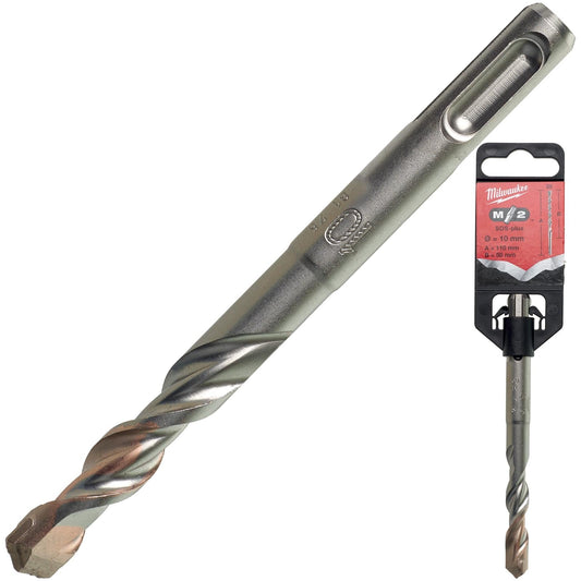 Milwaukee Drill Bits SDS Plus Hammer M2 2 Cut 3-26mm Rotary Masonry Concrete - MonkeyTools
