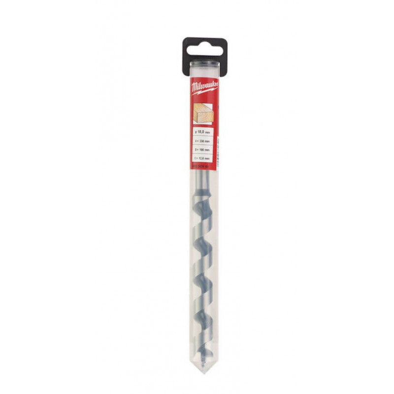 Milwaukee Heavy Duty Wood Auger Bit 18mm x 230mm 4932363686 - MonkeyTools