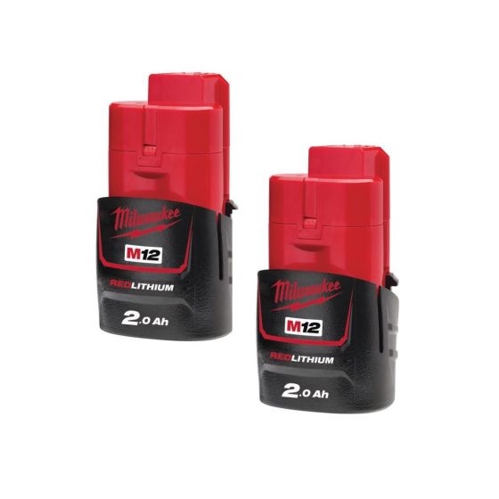 MILWAUKEE M12 B2 12V 2.0AH LI-ION BATTERY TWIN PACK - MonkeyTools