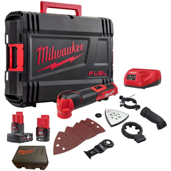 MILWAUKEE M12 FMT-422X 12V FUEL BRUSHLESS MULTI TOOL KIT INC 1X 4.0AH & 1X 2.0AH BATTS IN CARRY CASE - MonkeyTools
