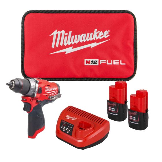 MILWAUKEE M12 FPD-202B 12V 13MM COMBI DRILL INC 2X 2.0AH BATTS - MonkeyTools