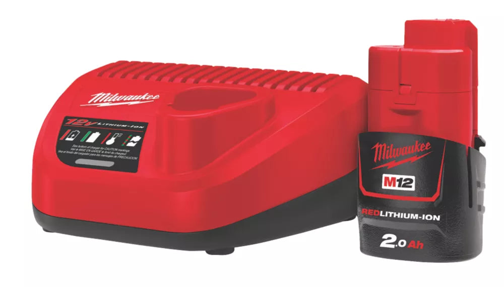MILWAUKEE M12 NRG-201 12V BATTERY & CHARGER KIT INC 1X 2.0AH BATTERY - MonkeyTools