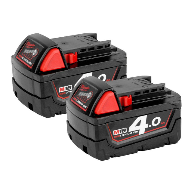 MILWAUKEE M18 B4 18V REDLITHIUM 4.0AH LI-ION BATTERY TWIN PACK - MonkeyTools